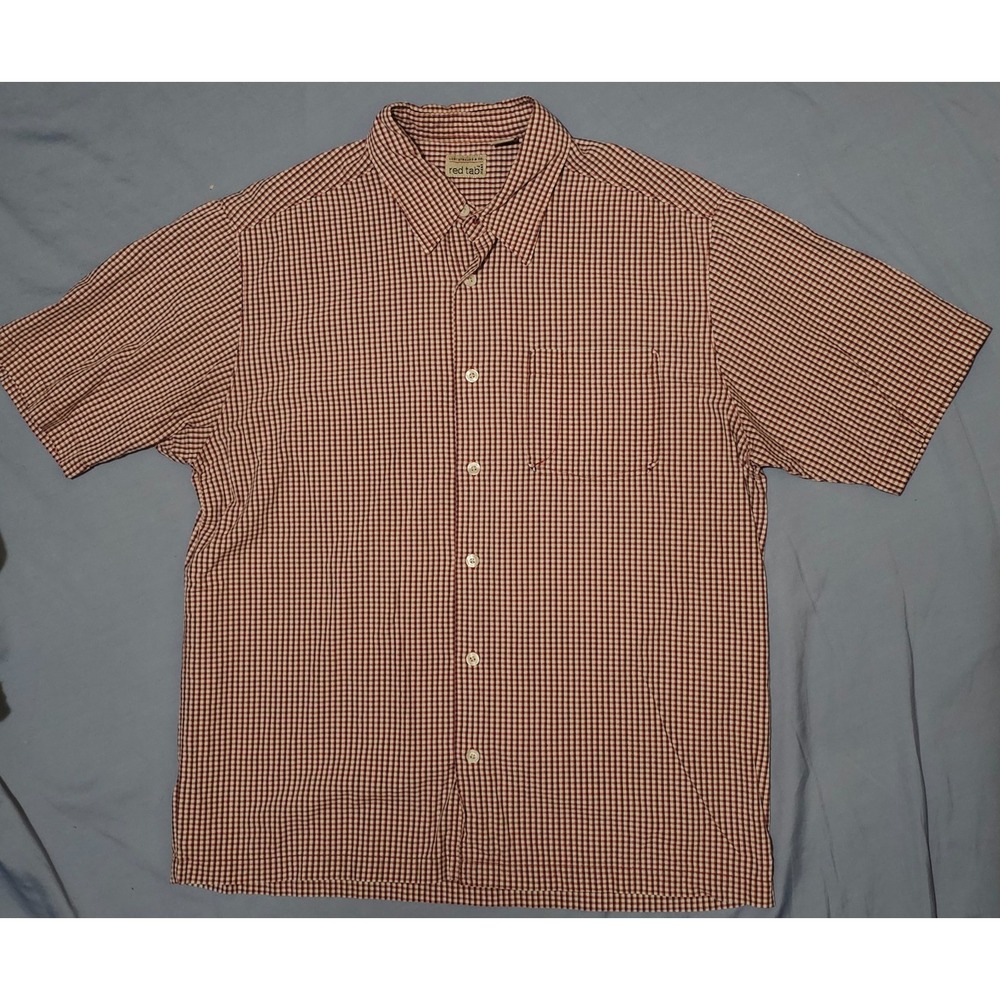Vintage Levis Red Tab‎ Mens Large Cotton SS Button Up Checkered Plaid Shirt